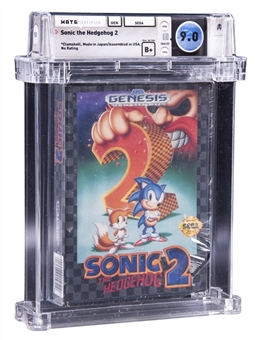 1992 Sega Genesis (USA) "Sonic the Hedgehog 2" (Overlap Seam) Sealed Video Game - WATA 9.0/B+